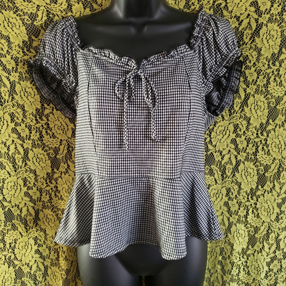 Darling Peplum Puff Sleeve Top